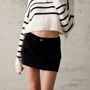 PacSun Black Denim Cargo Mini Skirt Black